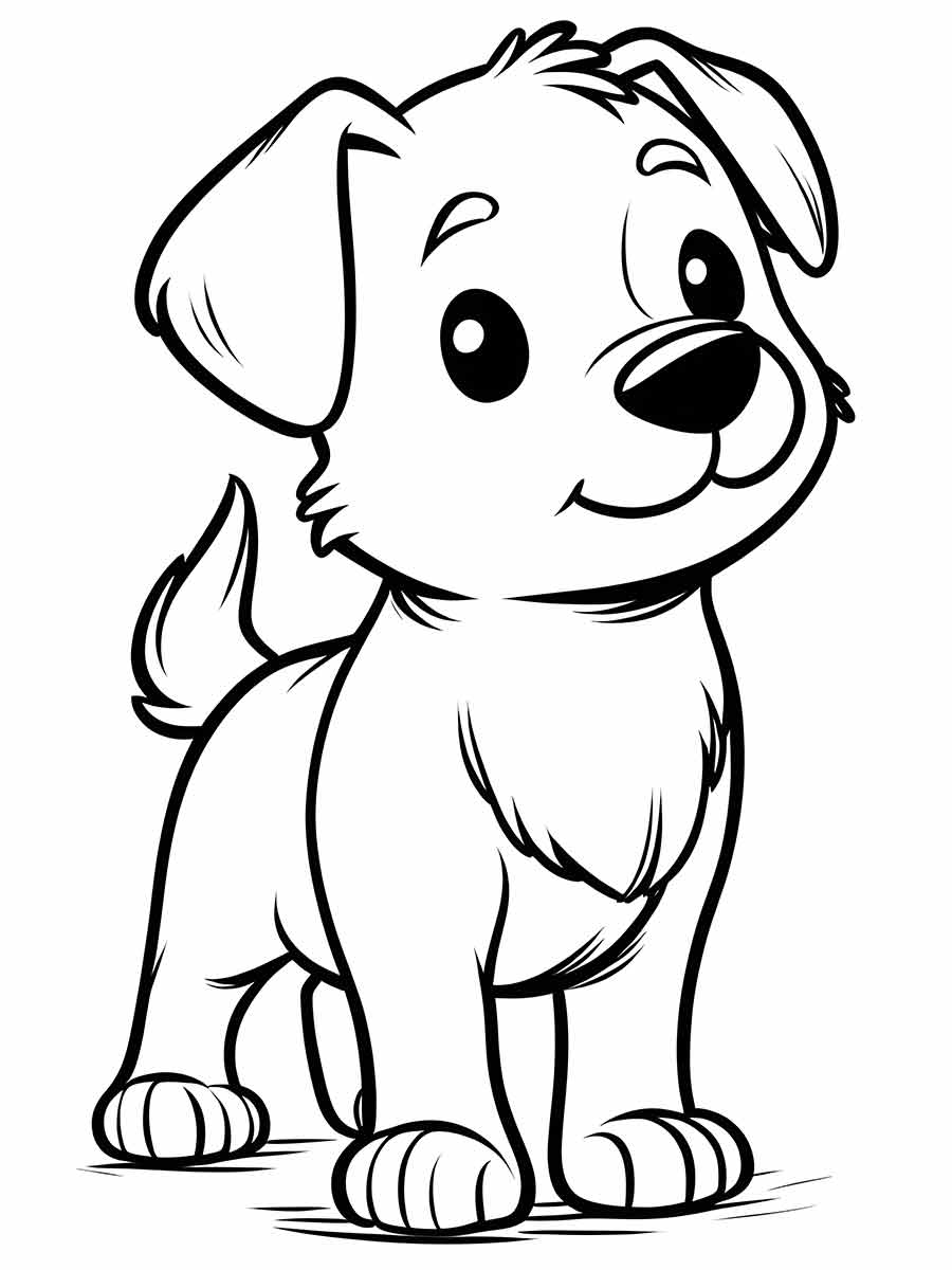 Preschool dog coloring page