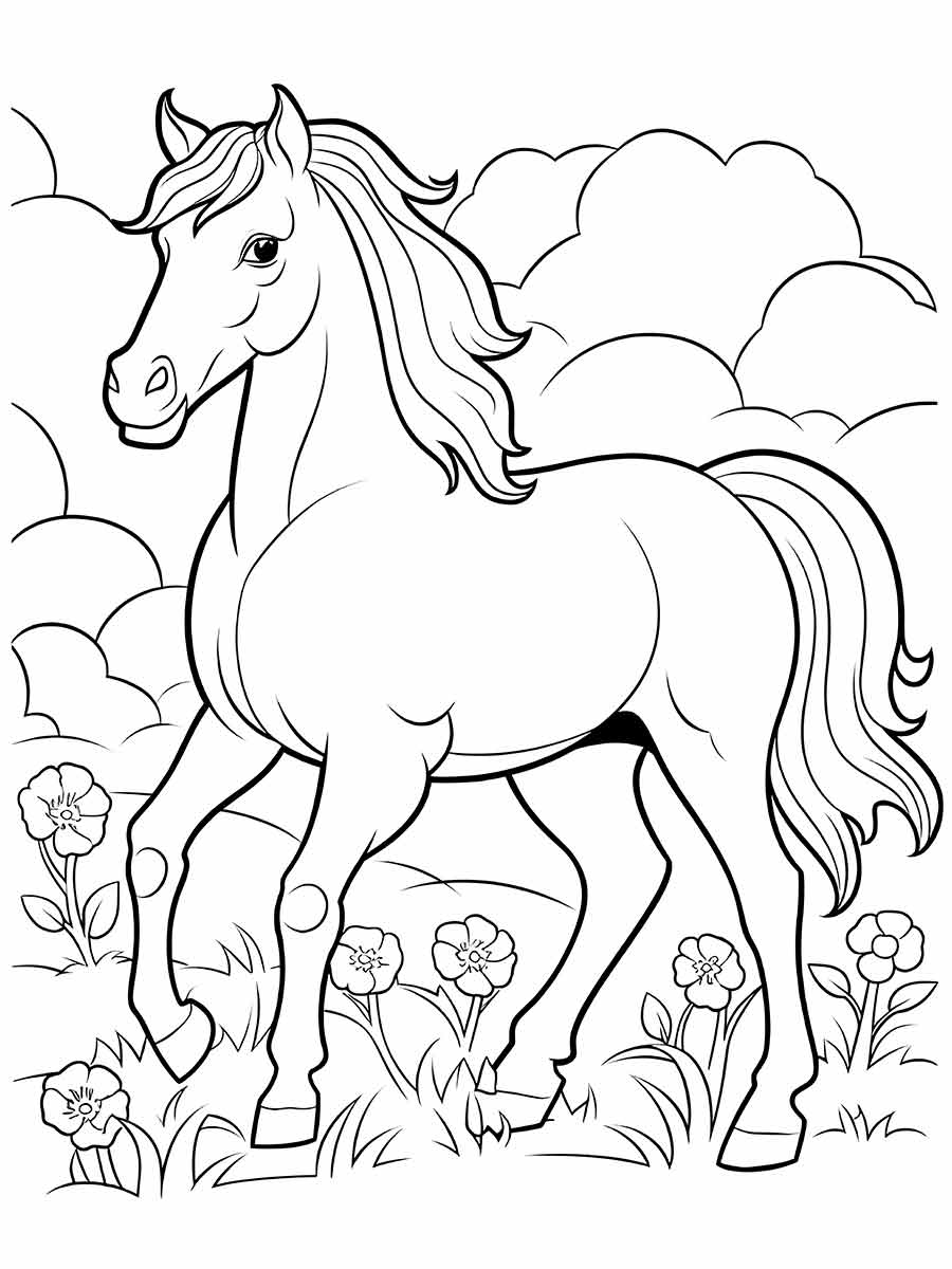 Preschool Horse Coloring Page