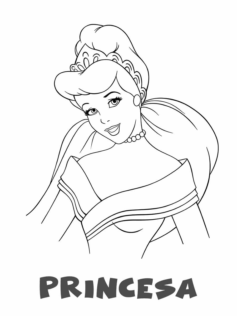 princess coloring page 4