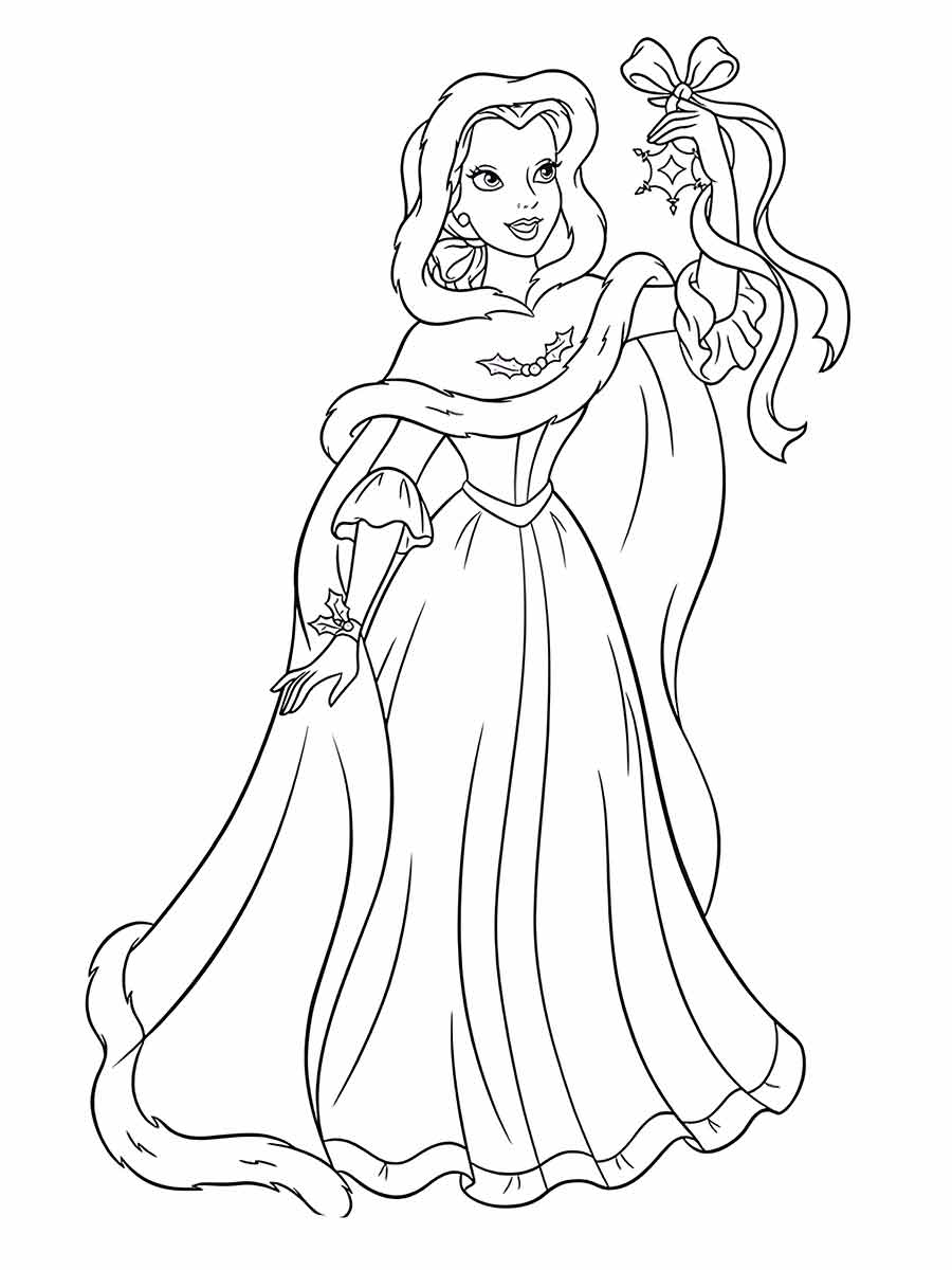 princess with bow coloring page