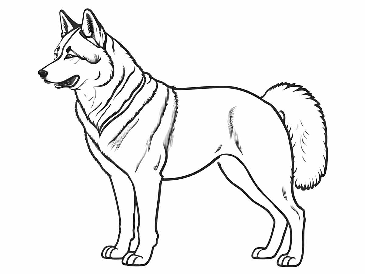 Protective dog coloring page