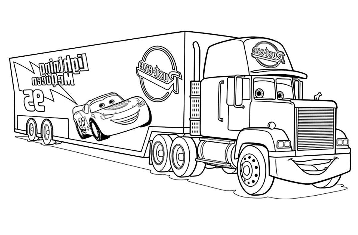 Lightning McQueen coloring page printable.