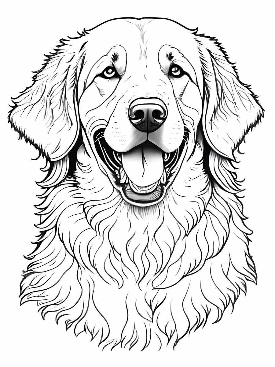 Coloring page of a Retriever dog