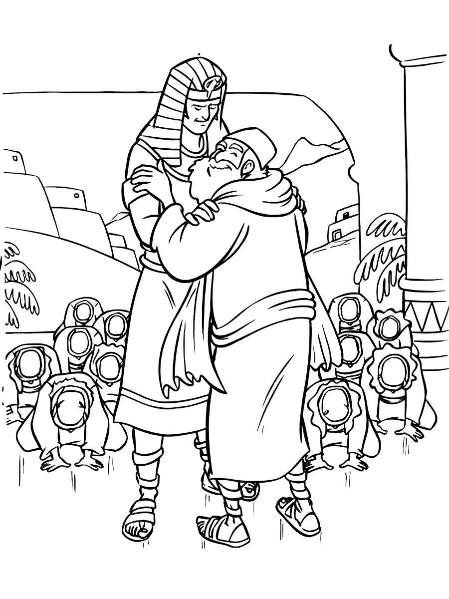 Joseph and Jacob's Reunion Coloring Page