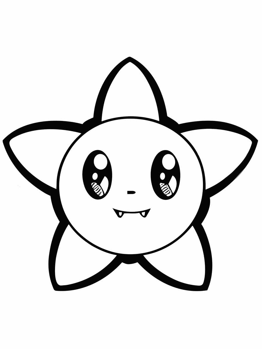 Round star coloring page