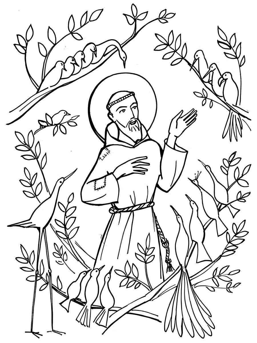 Saint Francis Coloring Page