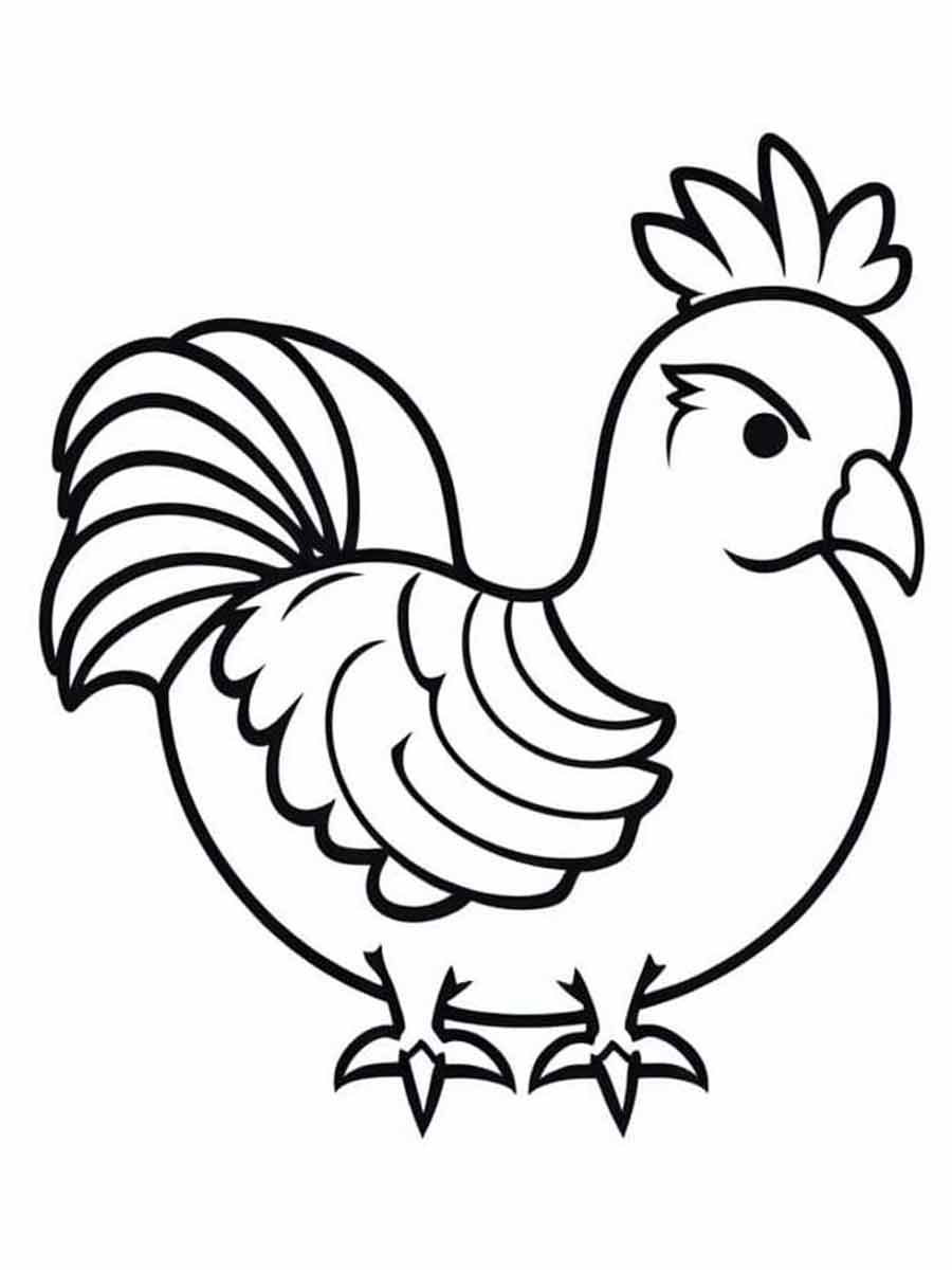 School Activity Chicken Coloring Page