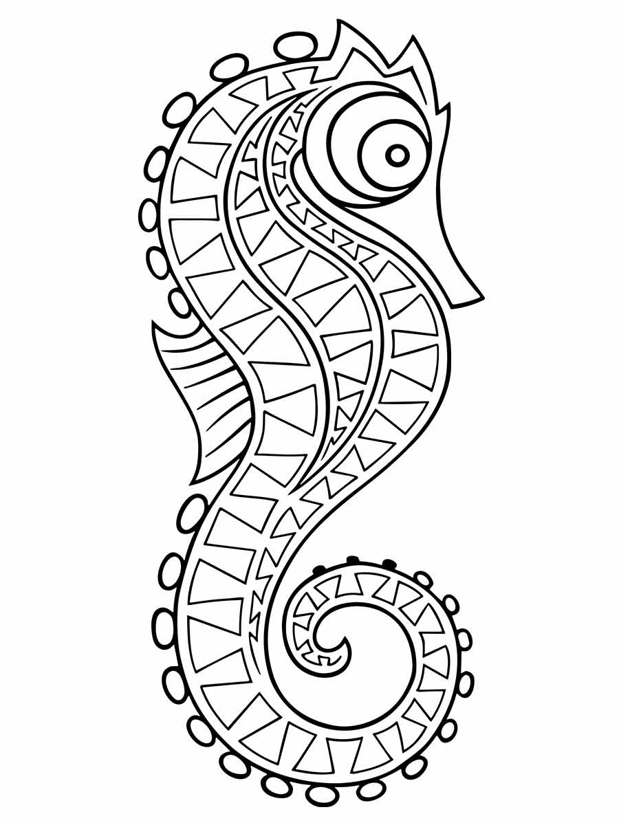 Seahorse to color and paint