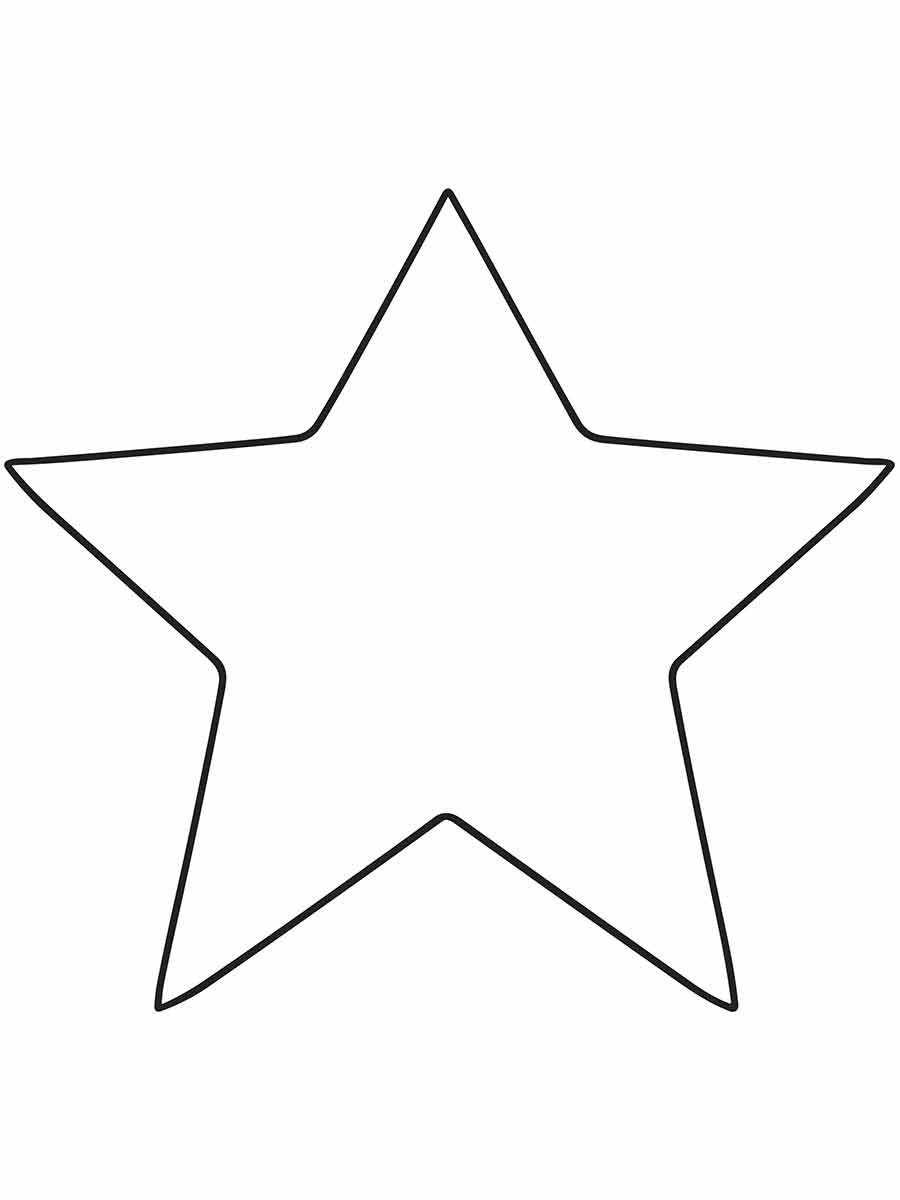 Simple five-point star coloring page