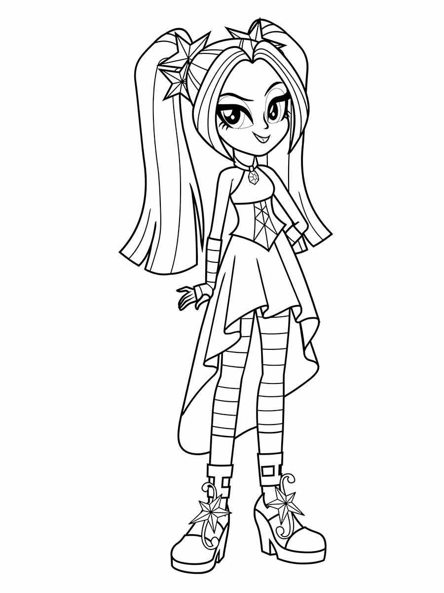 Simple girl coloring page.