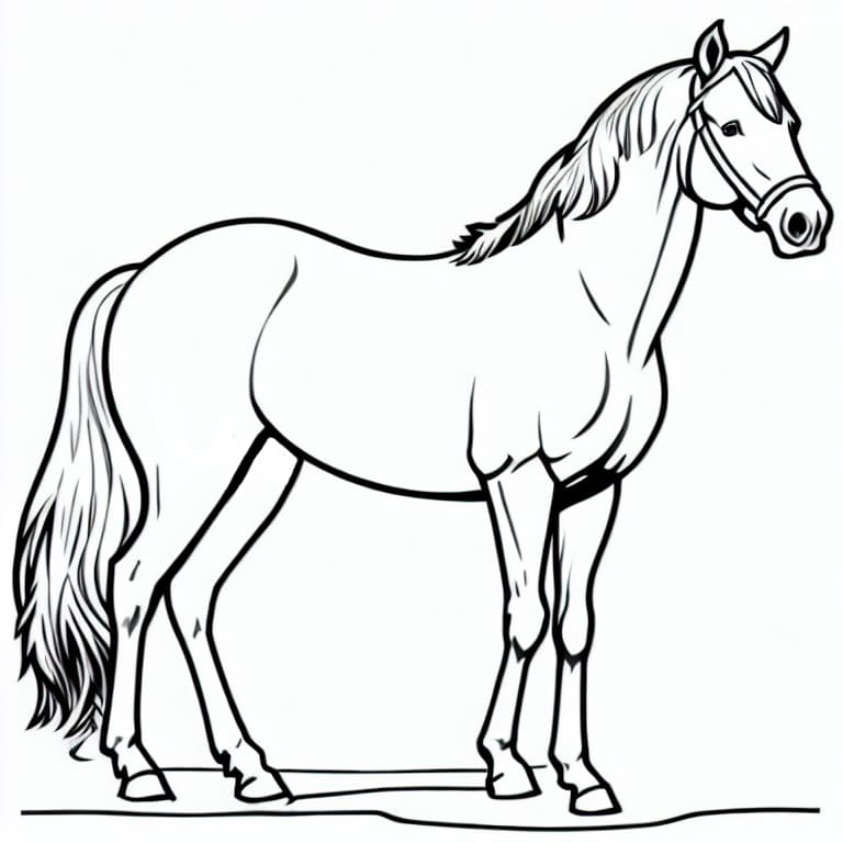 Simple Horse Coloring Page for Teachers 3