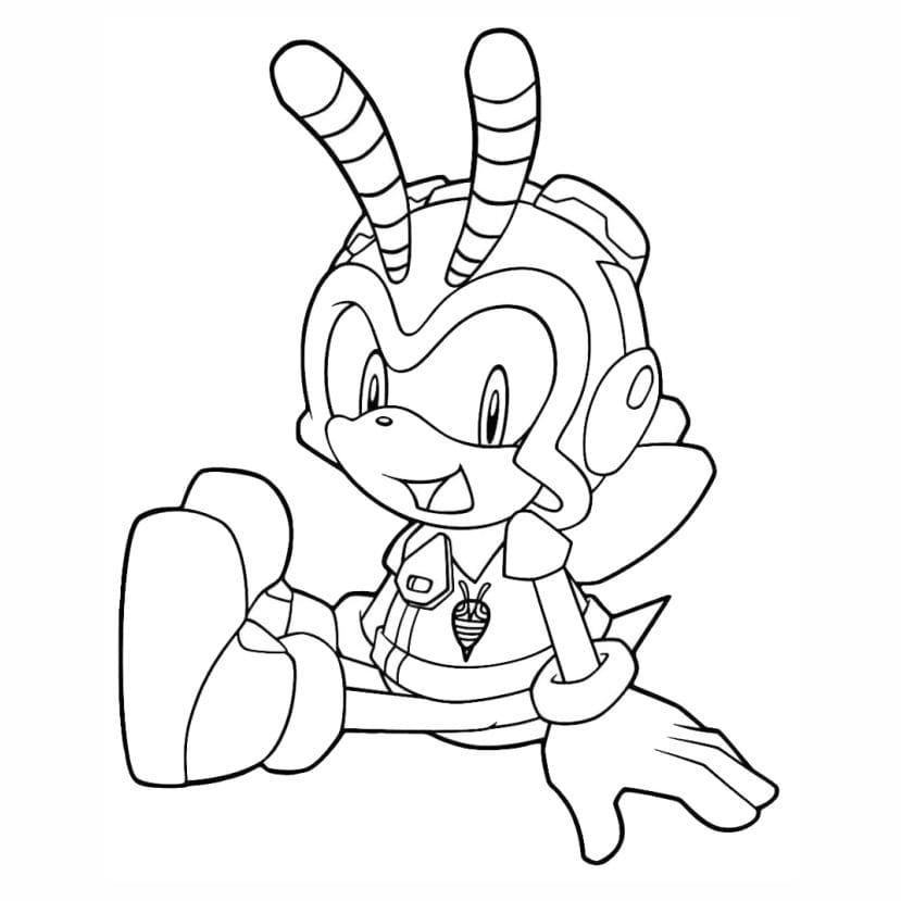 Fun coloring page of Sonic the Hedgehog with Charmy Bee.