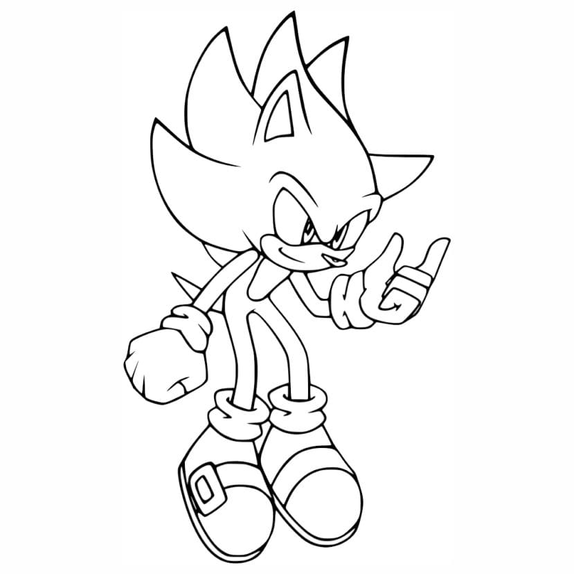 Another classic coloring page of Sonic the Hedgehog.