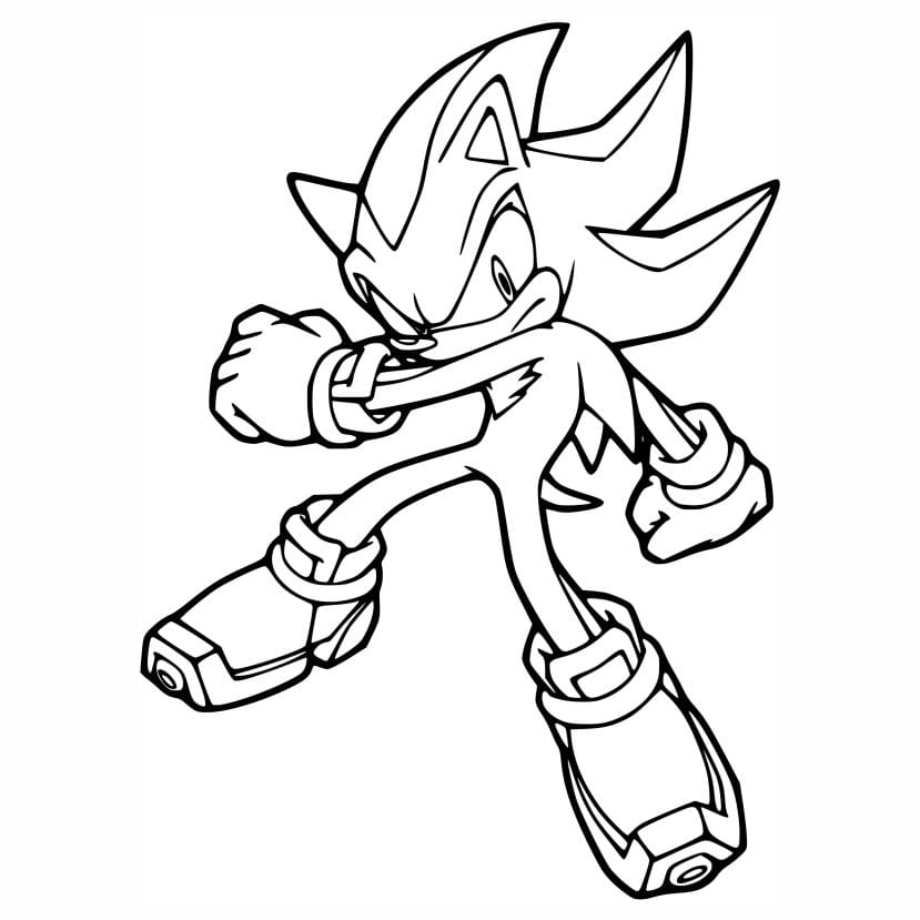 Simple and fun coloring page of Sonic the Hedgehog.