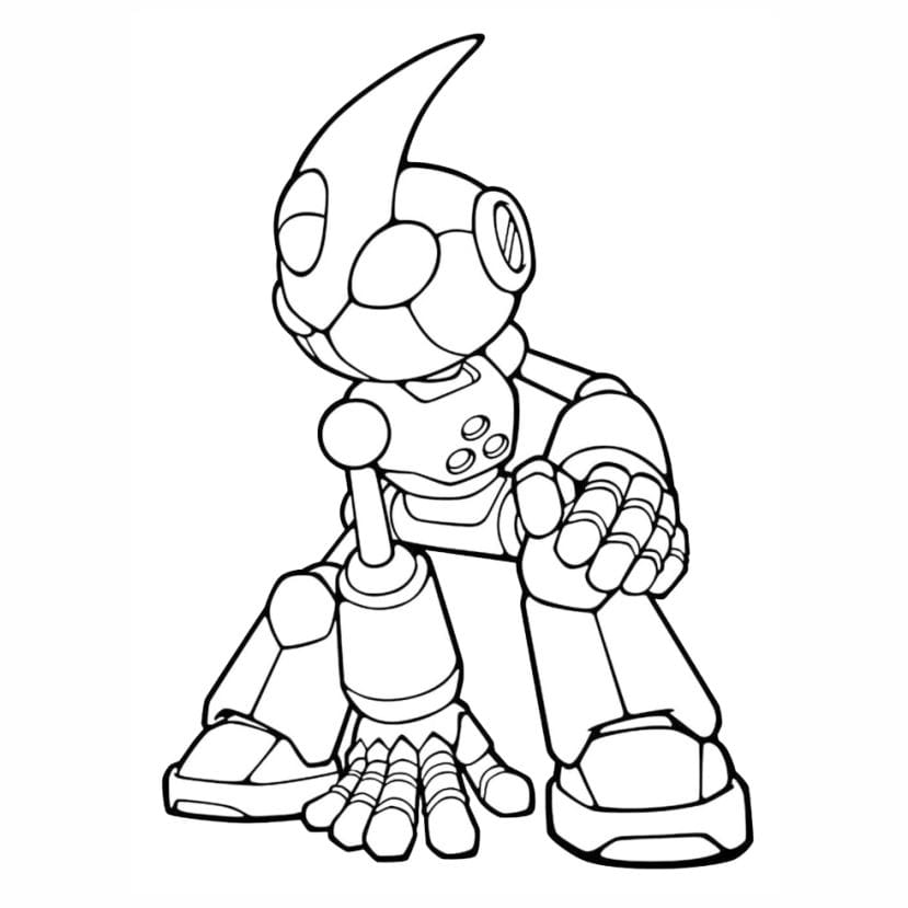 Coloring page of Sonic the Hedgehog with Emerl the Robot.