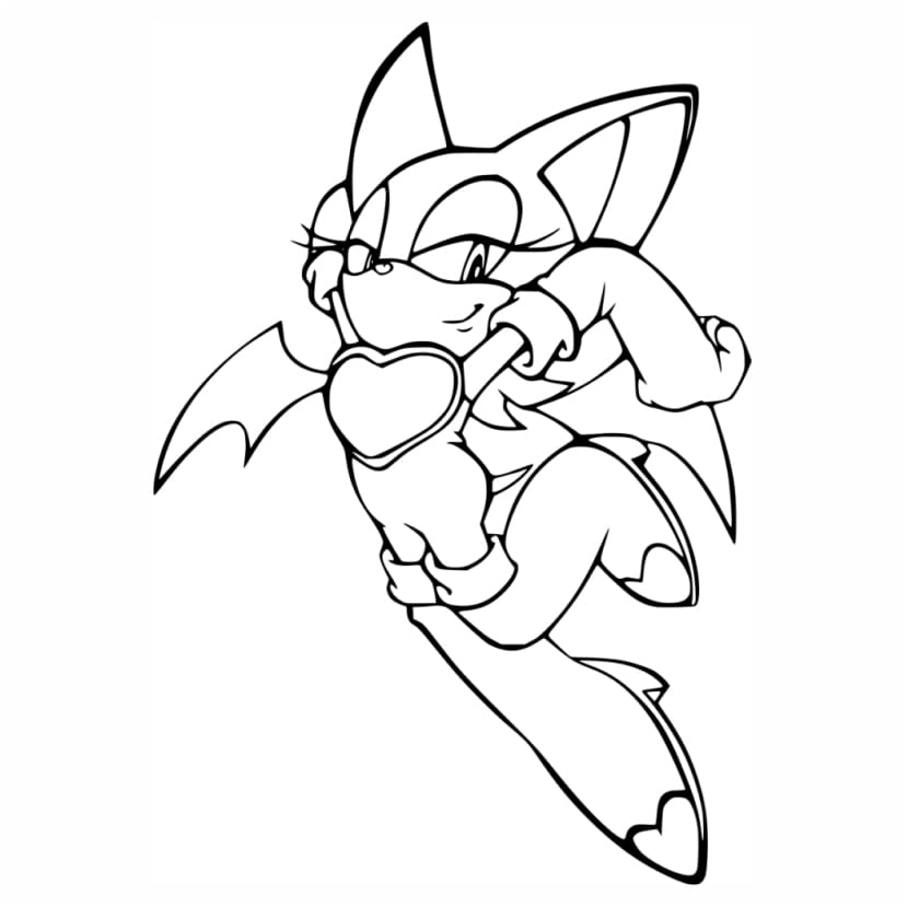 Another fun coloring page of Sonic the Hedgehog with Rouge the Bat.