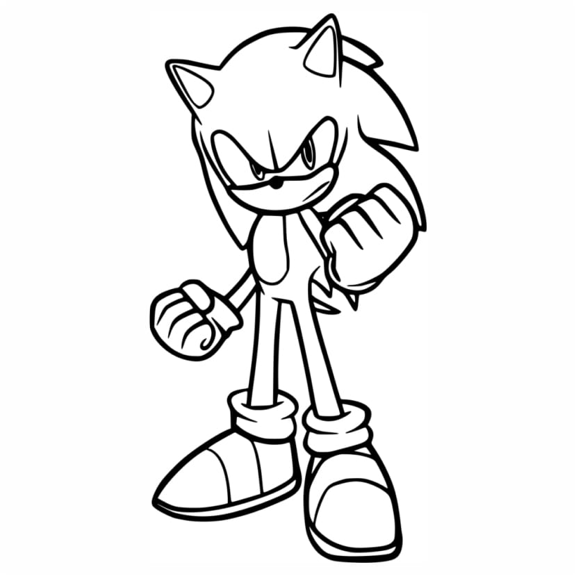 Coloring page featuring Sonic the Hedgehog with the Sega logo.