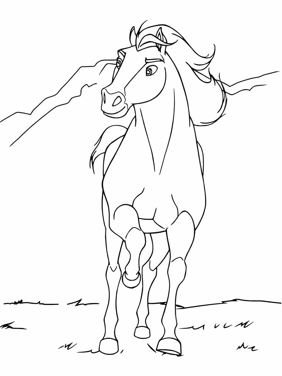 Spirit Cartoon Horse Coloring Page 2