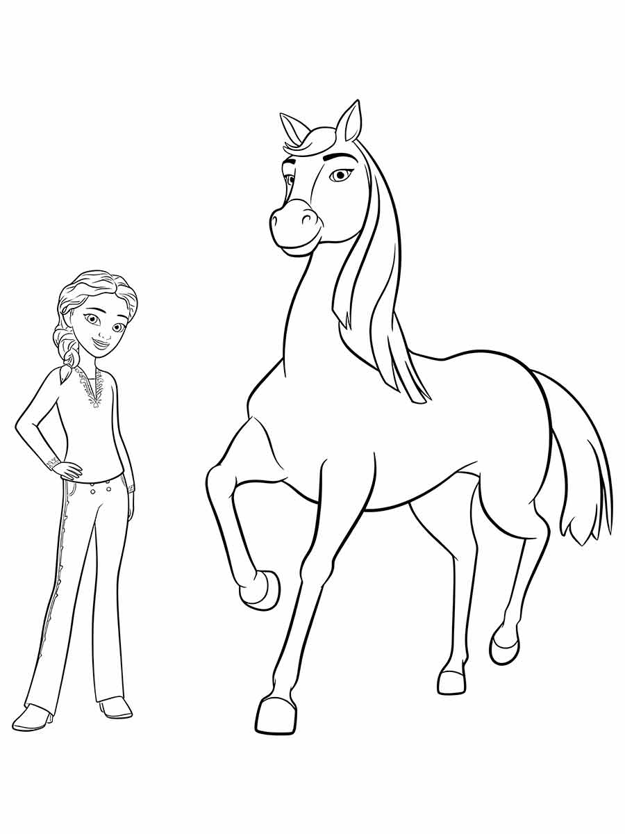 Spirit Cartoon Horse Coloring Page