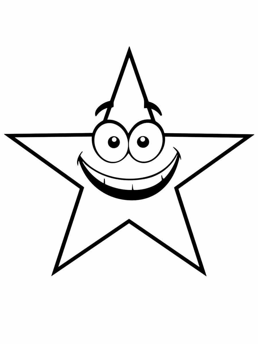 Kawaii star coloring page