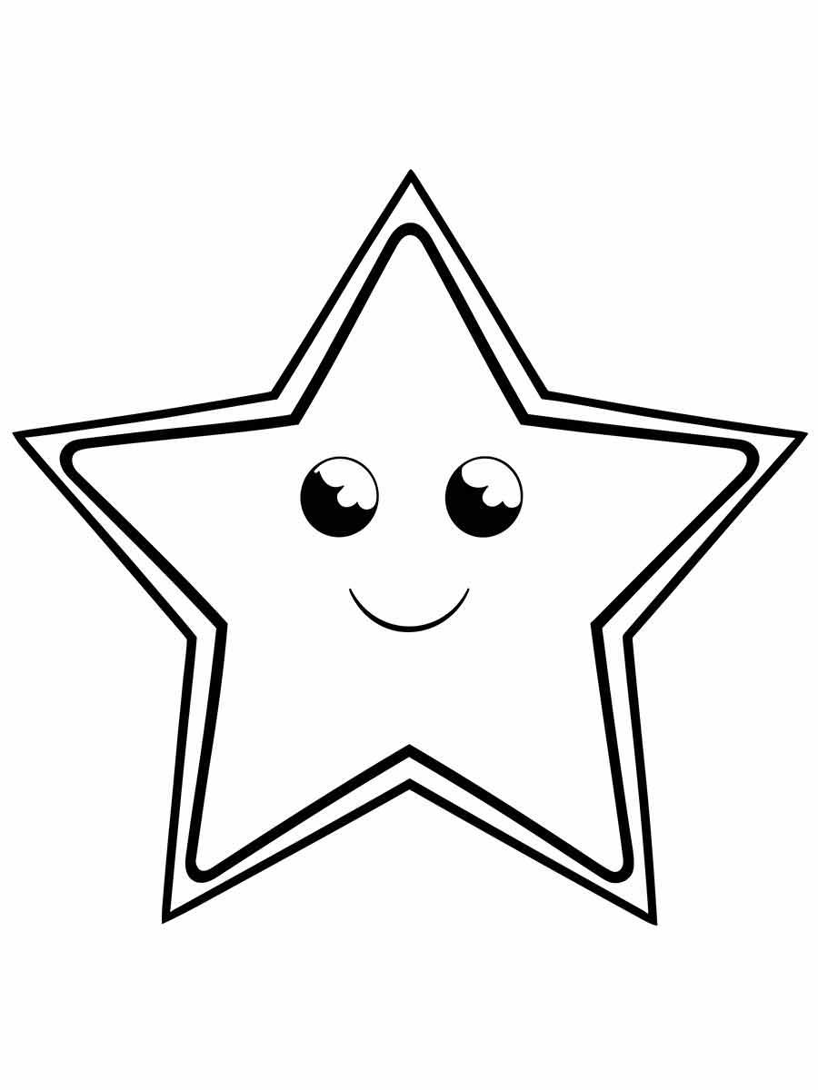 Star drawing for coloring and making Christmas cards