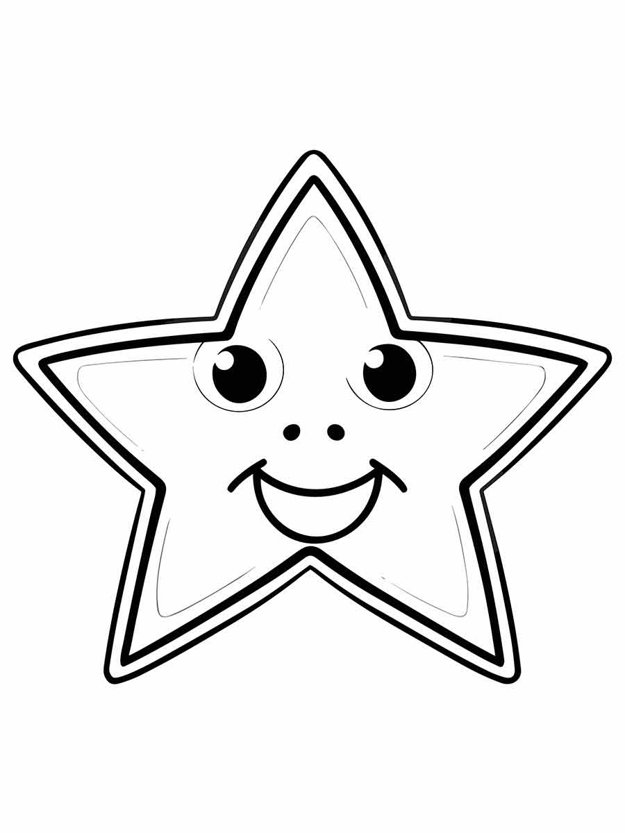 Star coloring page for collages