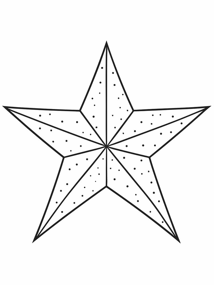 Star coloring page for school supplies