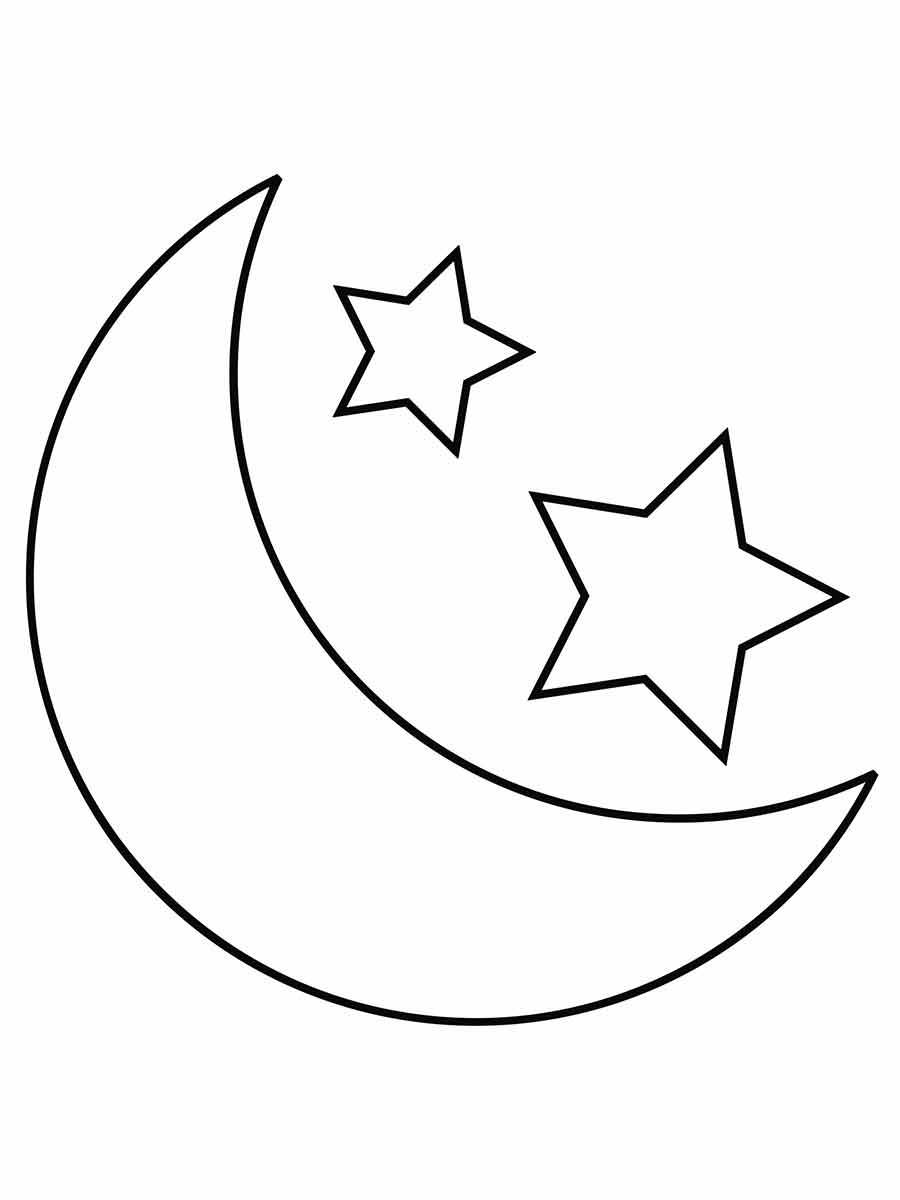 Star and moon coloring pages