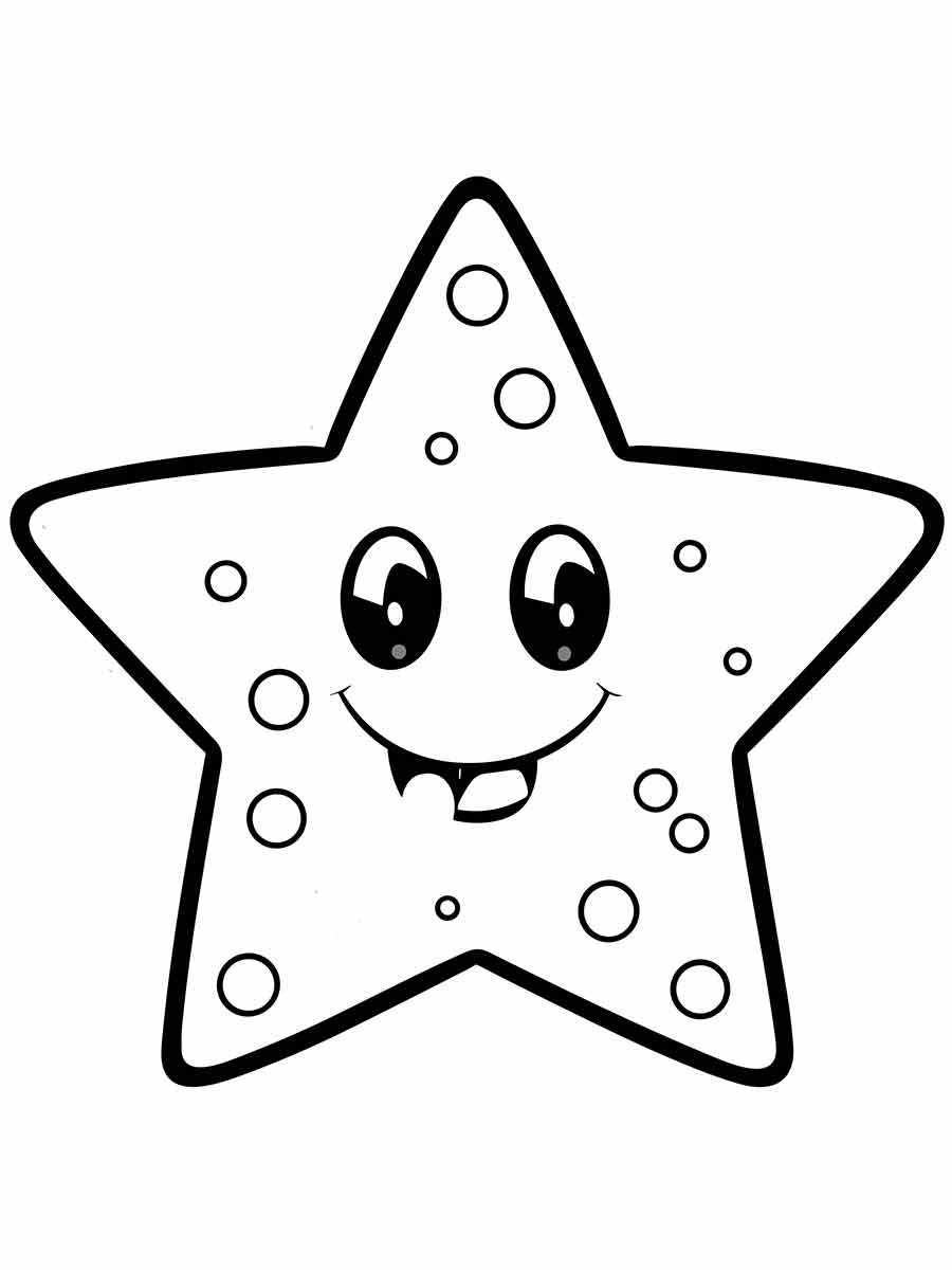 Starfish with eyes coloring page