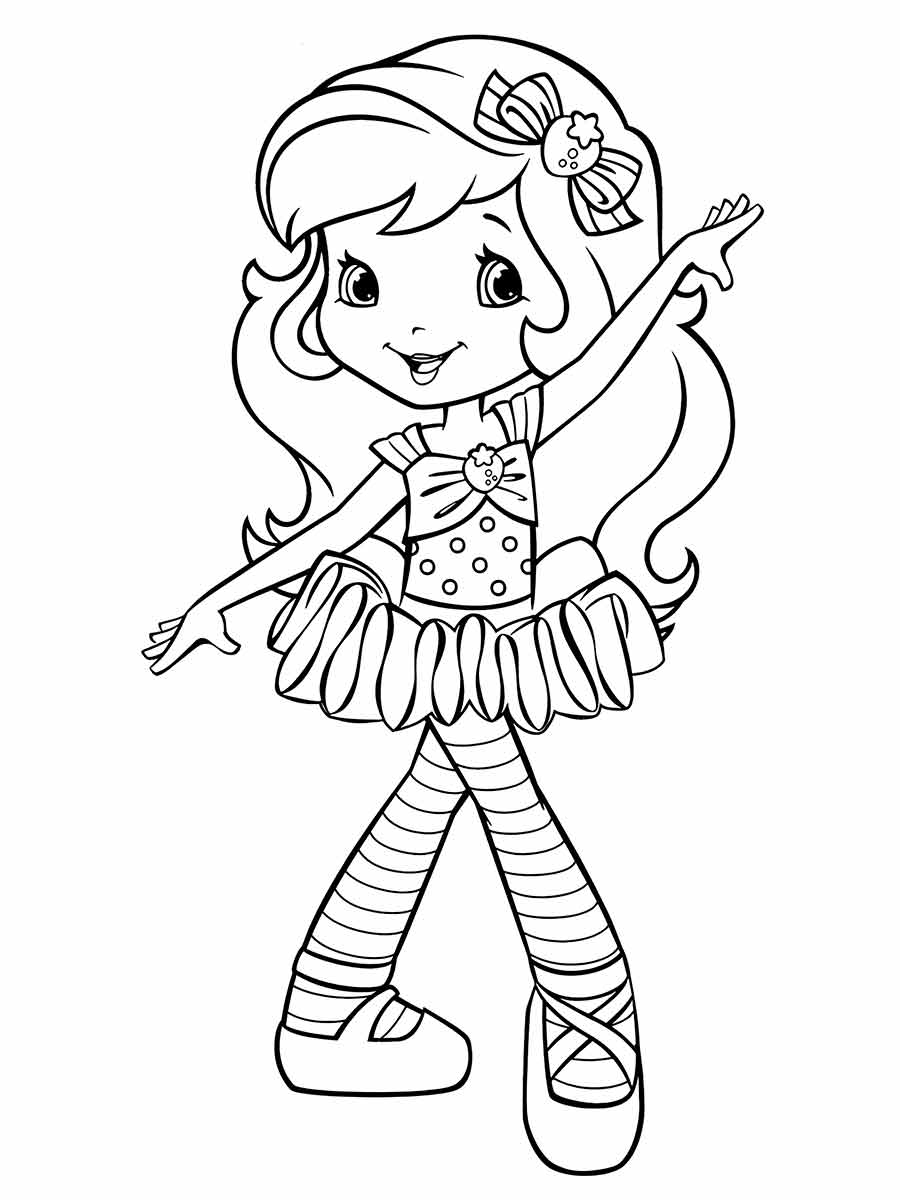 Strawberry Shortcake girl coloring page 1.