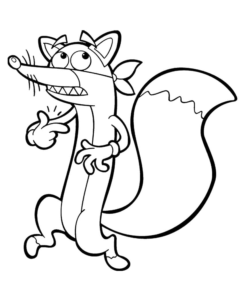 Swiper the mischievous fox from Dora the Explorer coloring pages