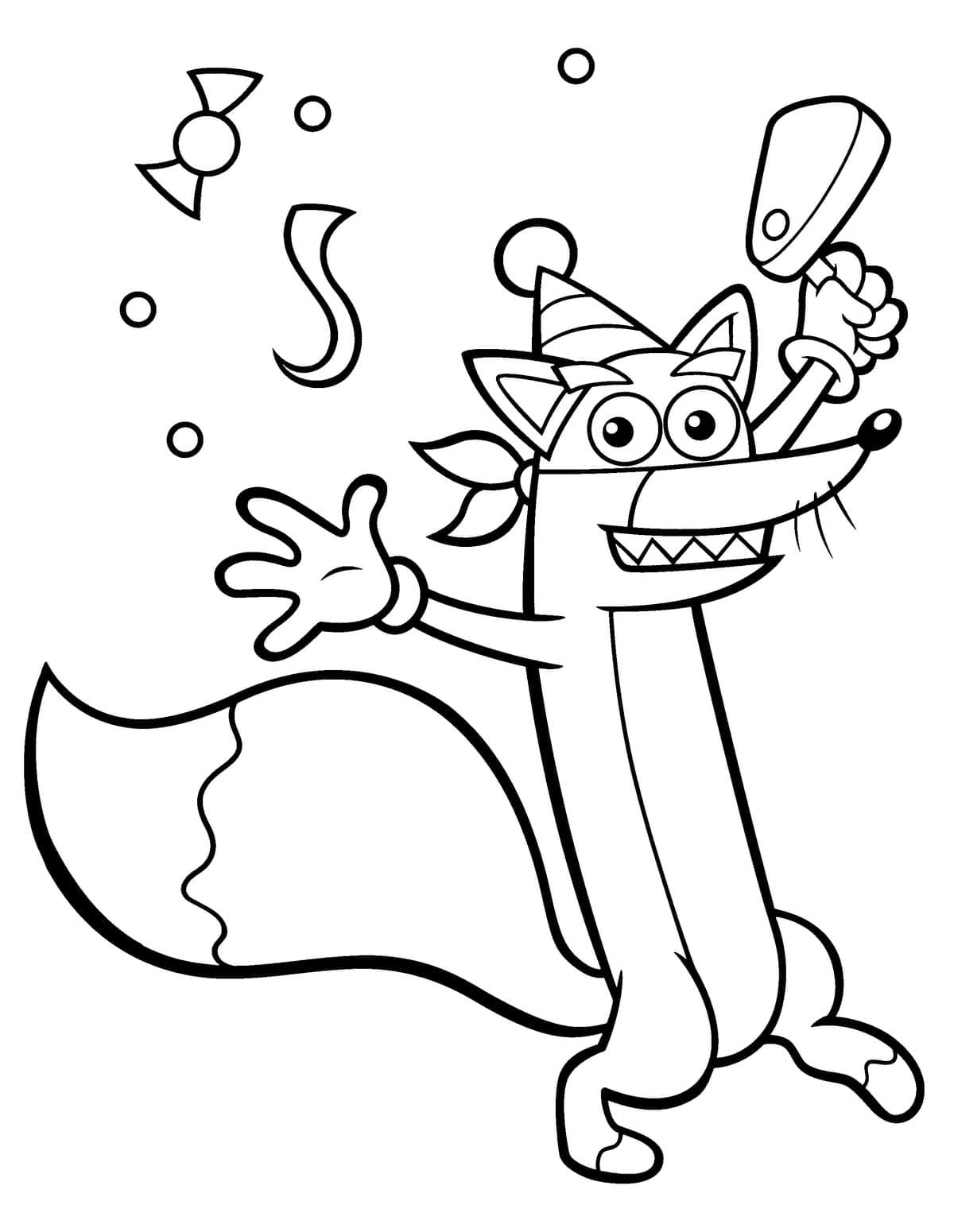 Swiper the mischievous fox from Dora the Explorer coloring pages