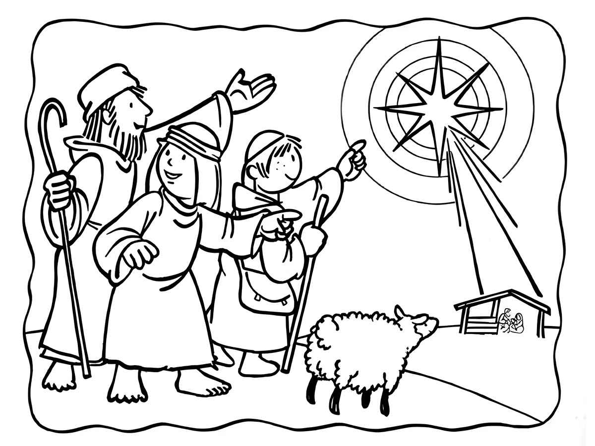 Wise Men and the Star Coloring Page