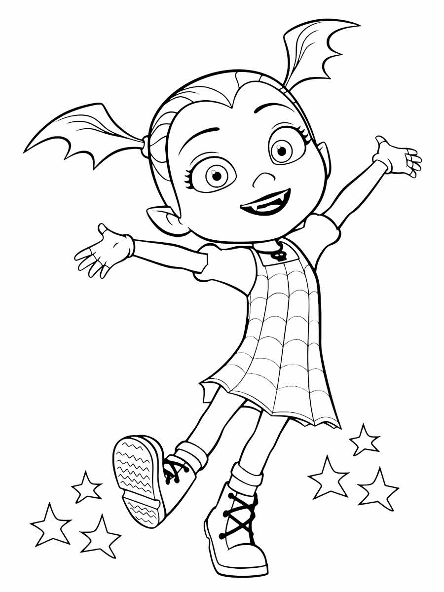 Vampire girl coloring page.