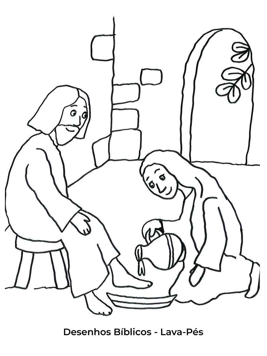 Jesus Washing Feet Coloring Page