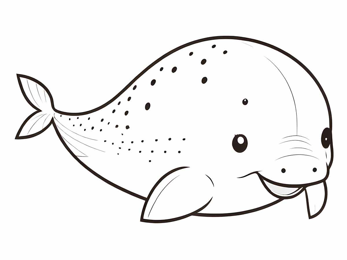 Whale drawing to color