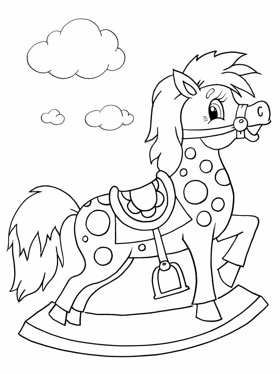 Wooden Horse Coloring Page