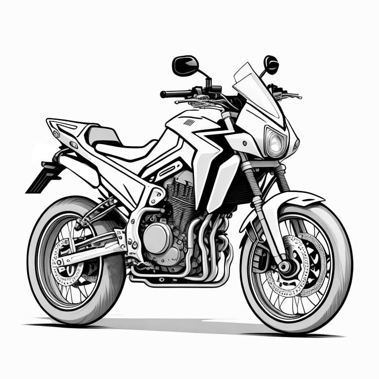 Coloring page of an XRE 300 motorcycle, perfect for kids to color.