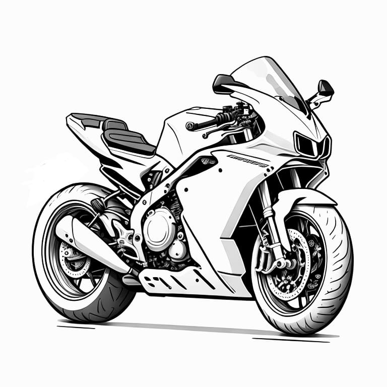 Coloring page of an XT 660 motorcycle, ready to be printed and colored by kids.