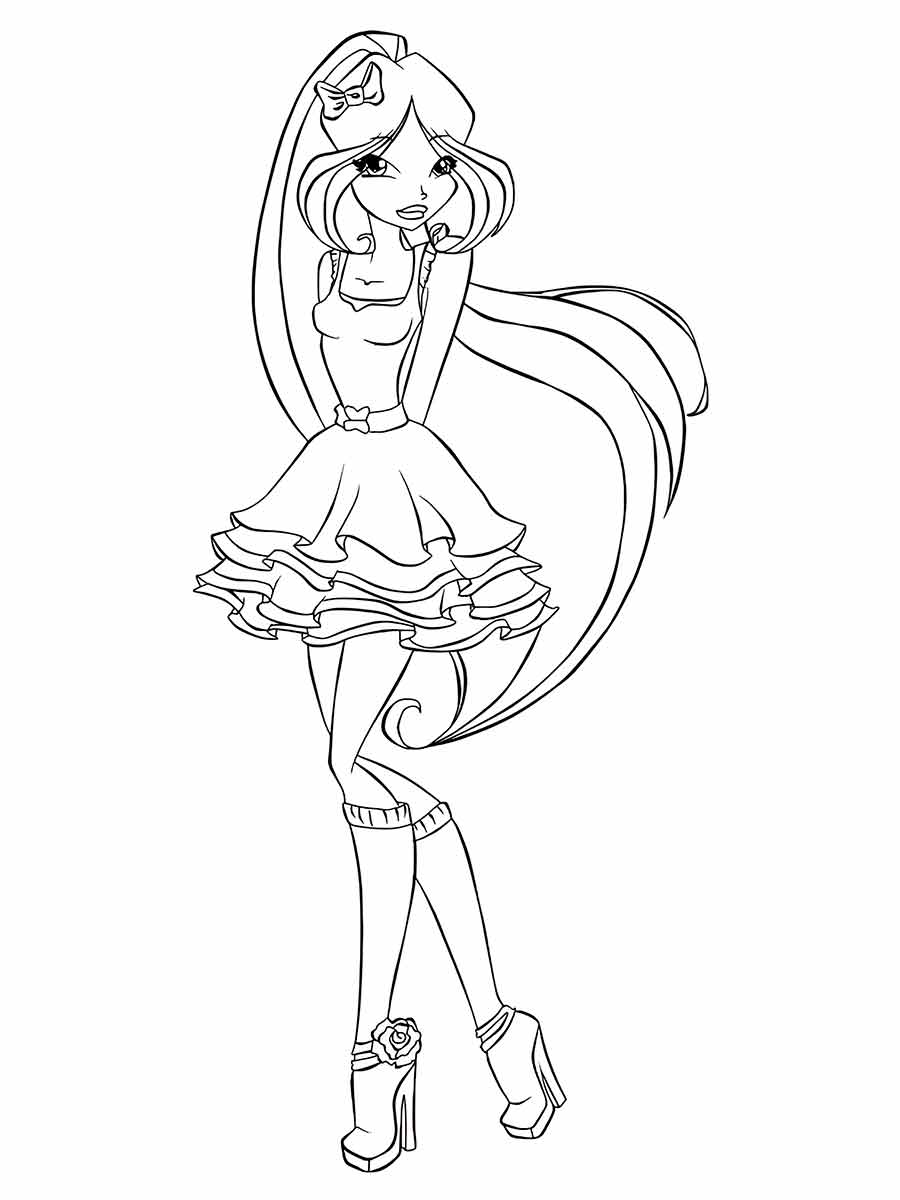 Young girl coloring page