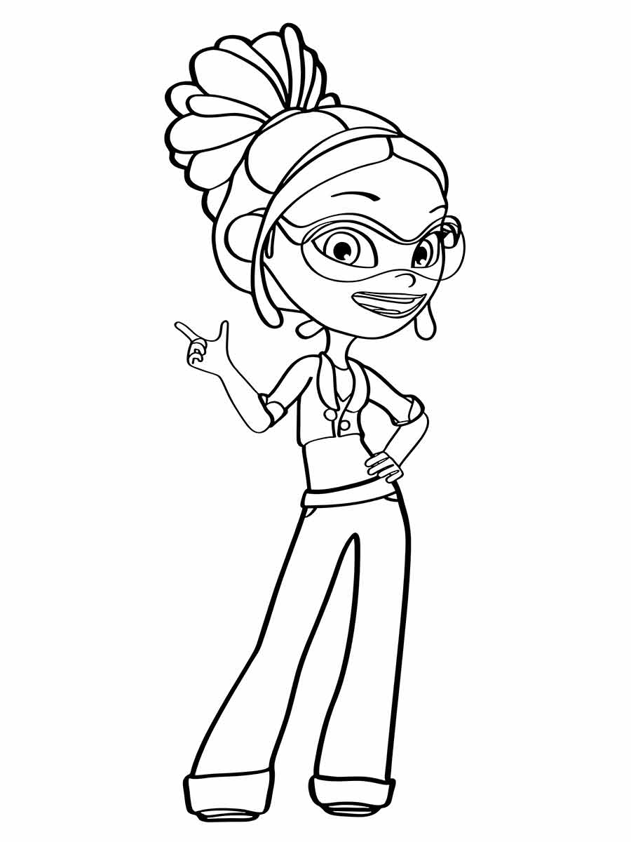 Young girl with big head coloring page.