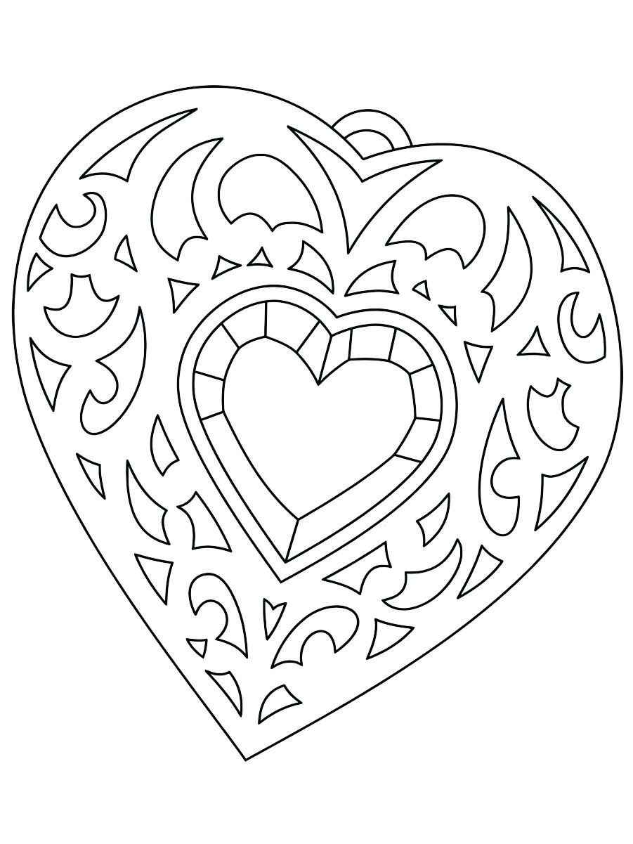 Abstract heart coloring page