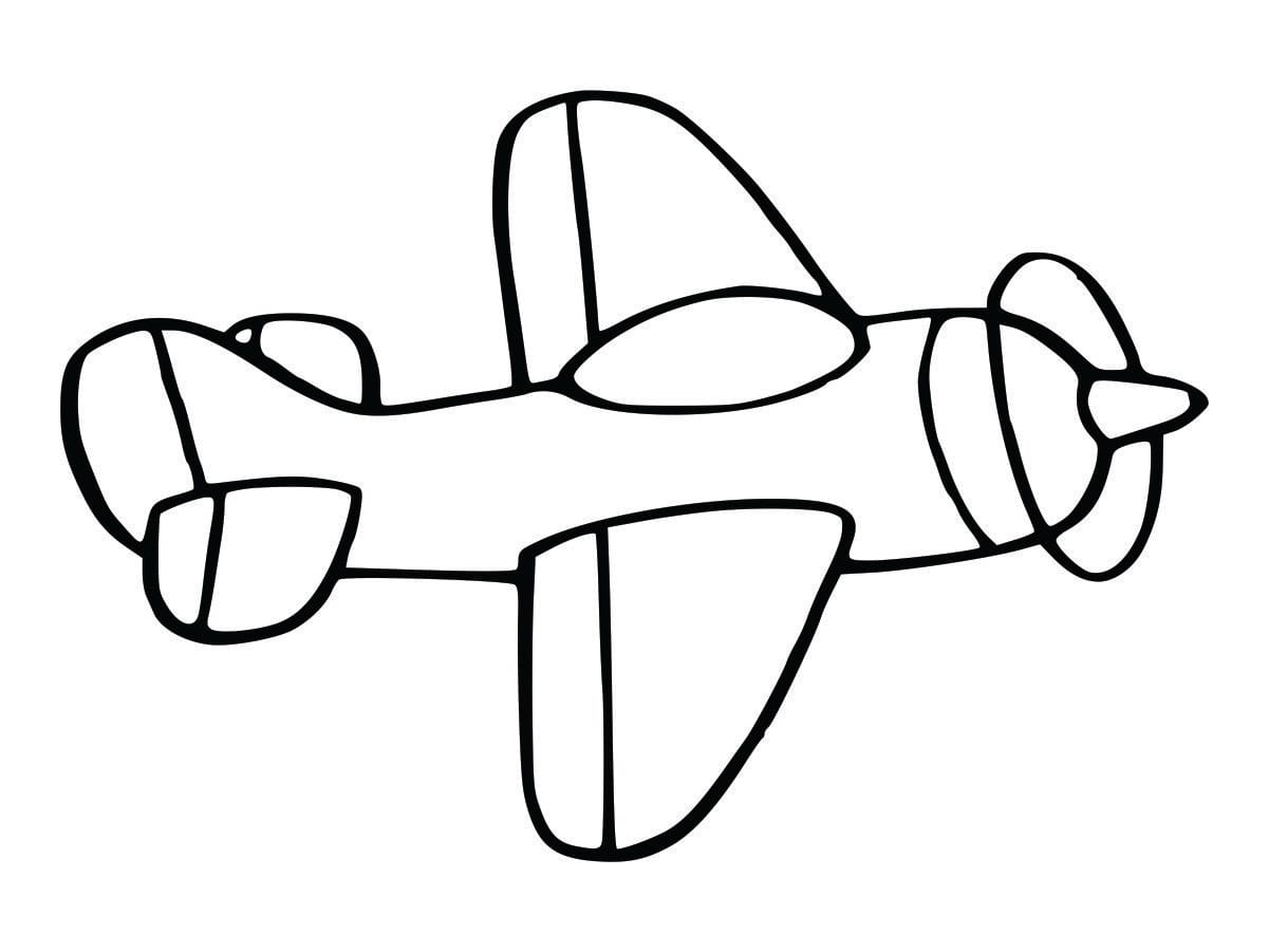 Coloring page of an airplane for kids