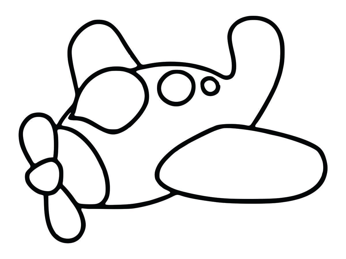 Coloring page of an airplane for kids