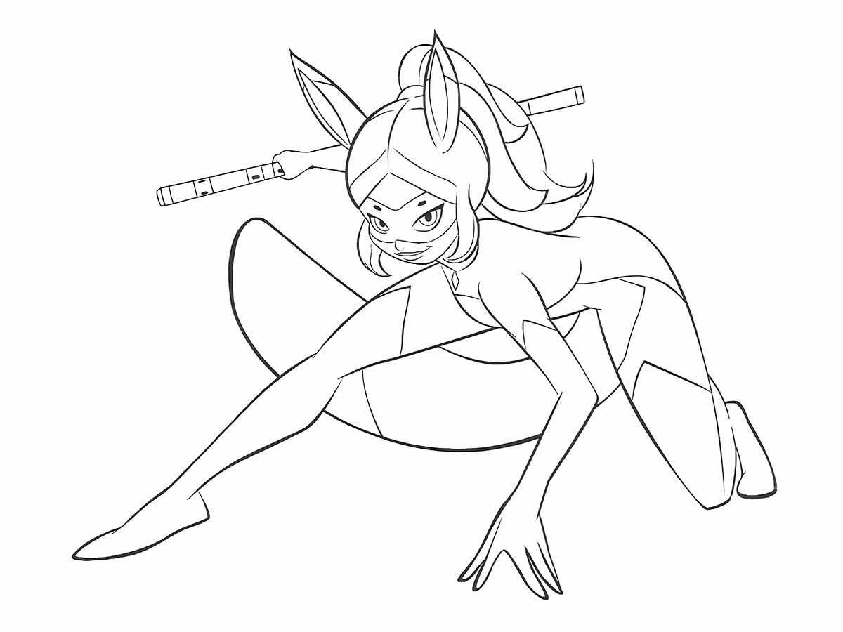 Coloring page of Alya Césaire, also known as Rena Rouge.