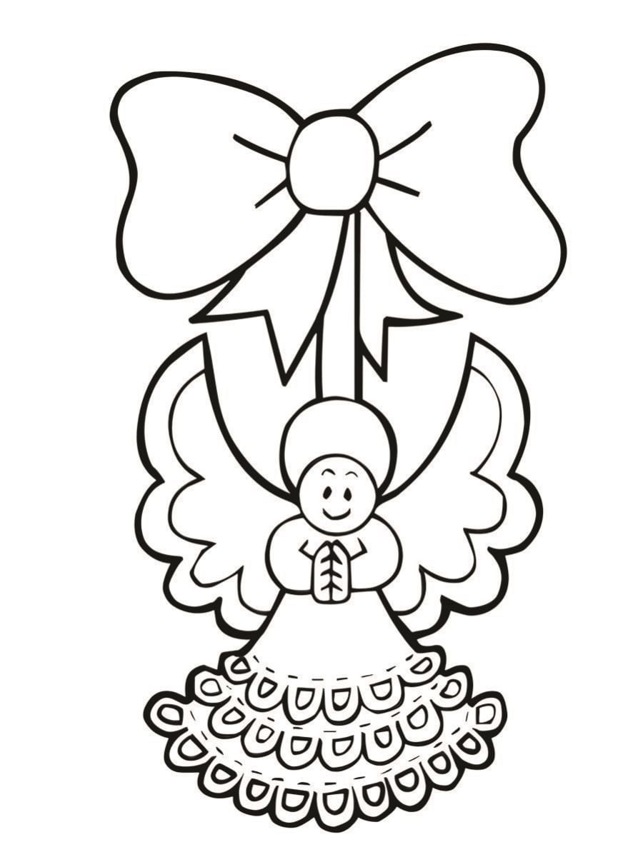 Decorative angel coloring page