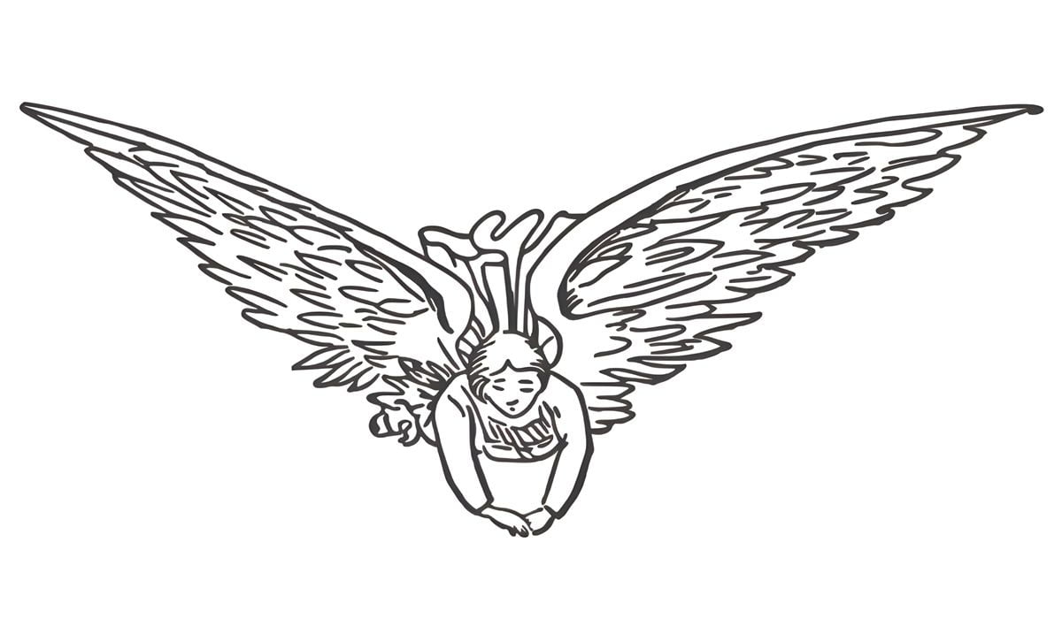 Flying angel coloring page