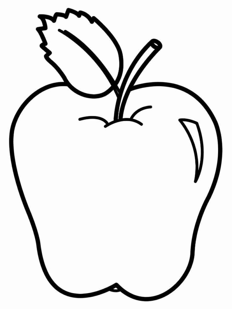 apple coloring page 2