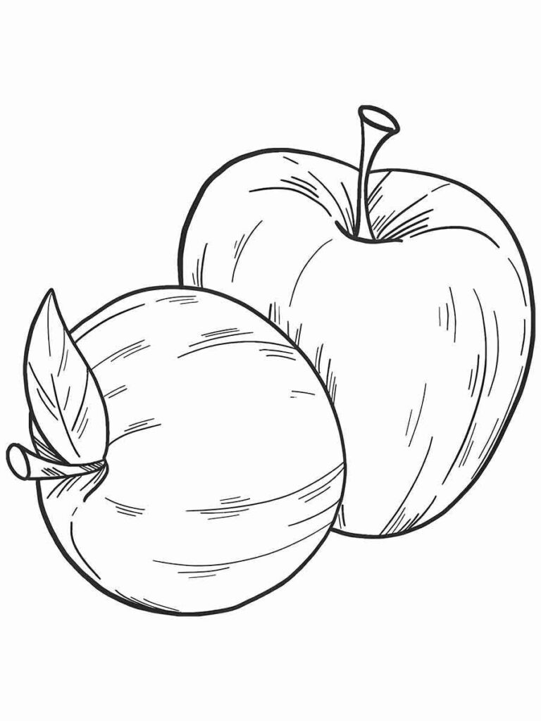 apple coloring page 4