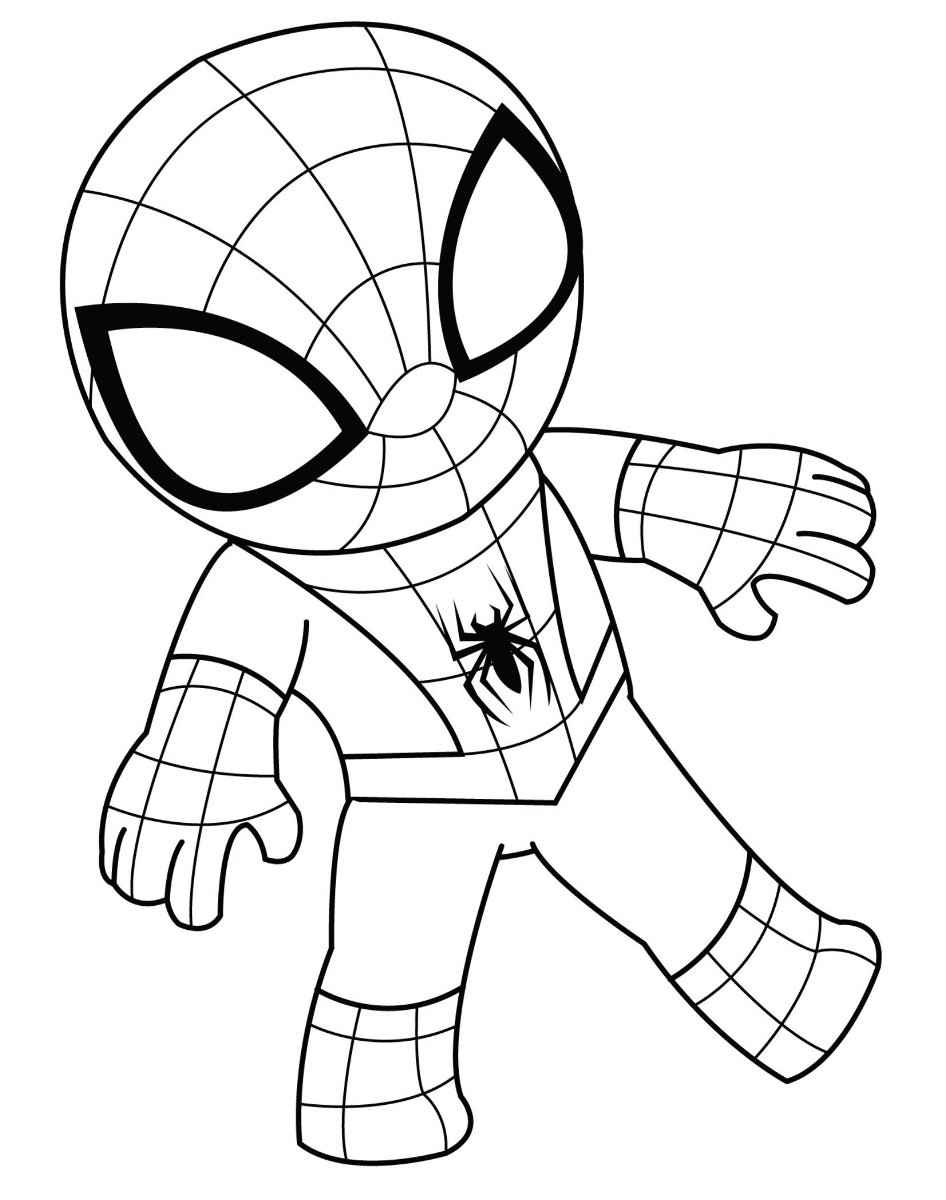 Chibi Spider-Man coloring page